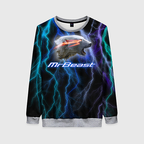 Женский свитшот Мистер Бист - молнии / 3D-Меланж – фото 1