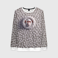 Женский свитшот Забавная белая обезьяна