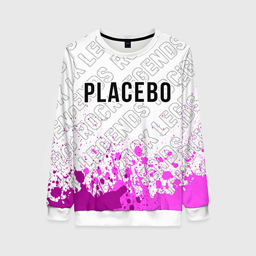 Женский свитшот Placebo rock legends: символ сверху / 3D-Белый – фото 1