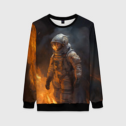 Свитшот женский Огонь в космосе, цвет: 3D-черный