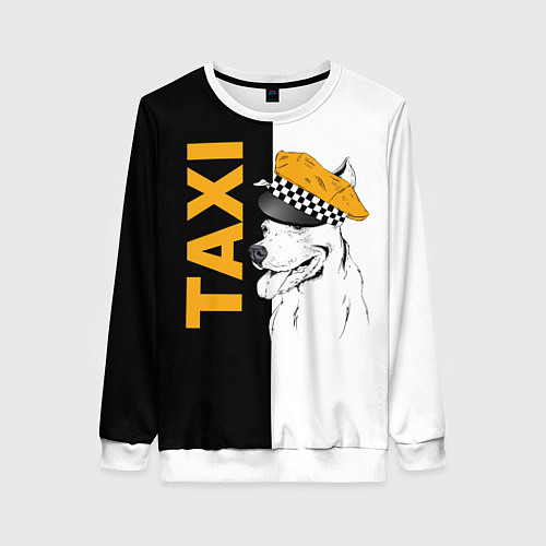 Женский свитшот Собака в кепке таксиста / 3D-Белый – фото 1