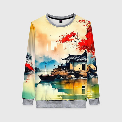 Женский свитшот Краски природы / 3D-Меланж – фото 1