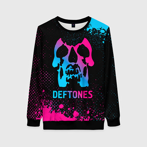 Женский свитшот Deftones - neon gradient / 3D-Черный – фото 1
