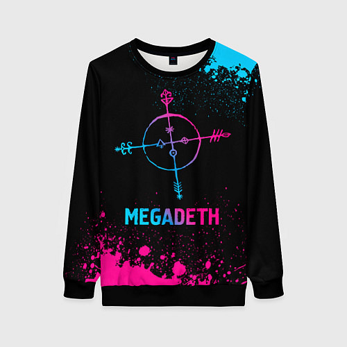 Женский свитшот Megadeth - neon gradient / 3D-Черный – фото 1