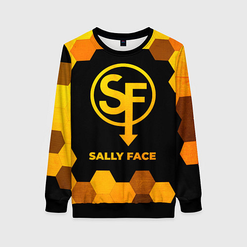 Женский свитшот Sally Face - gold gradient / 3D-Черный – фото 1