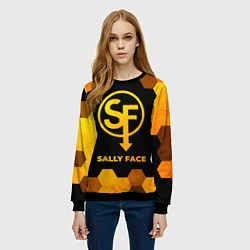 Свитшот женский Sally Face - gold gradient, цвет: 3D-черный — фото 2