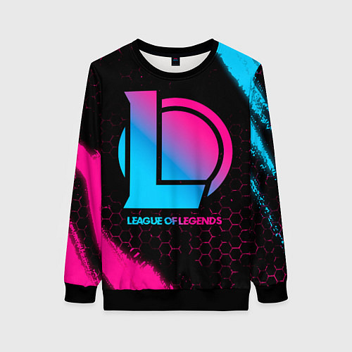 Женский свитшот League of Legends - neon gradient / 3D-Черный – фото 1