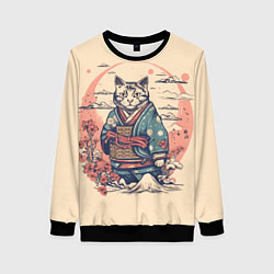 Женский свитшот Кот-самурай