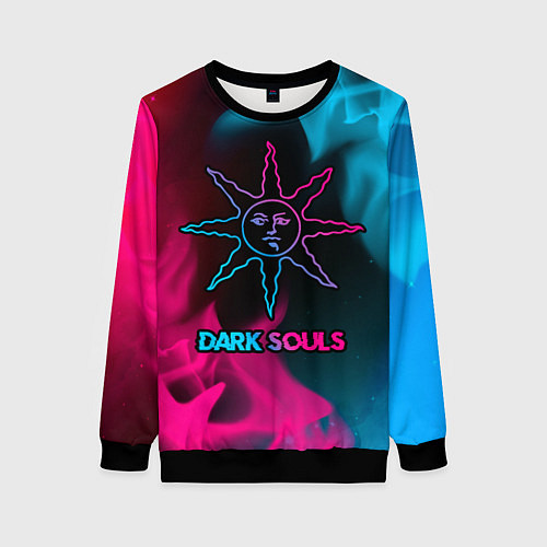 Женский свитшот Dark Souls - neon gradient / 3D-Черный – фото 1