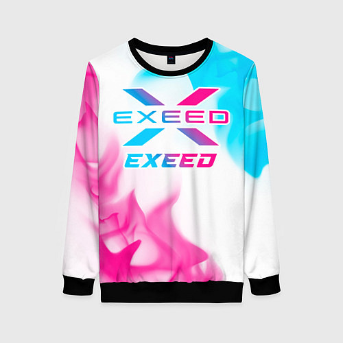 Женский свитшот Exeed neon gradient style / 3D-Черный – фото 1