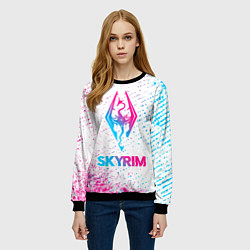 Свитшот женский Skyrim neon gradient style, цвет: 3D-черный — фото 2