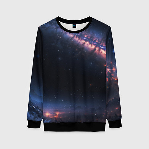 Женский свитшот Млечный путь в звездном небе / 3D-Черный – фото 1