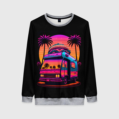 Женский свитшот Синтвейв Бургер Ван / 3D-Меланж – фото 1