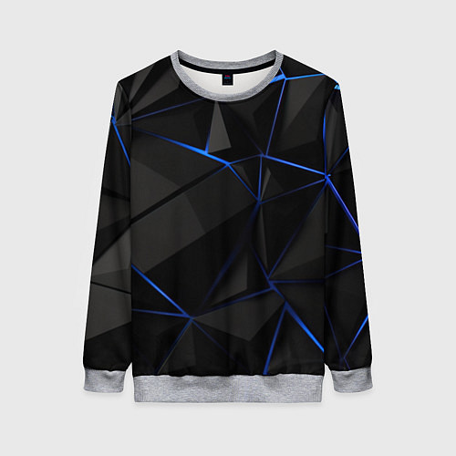 Женский свитшот Black blue style / 3D-Меланж – фото 1