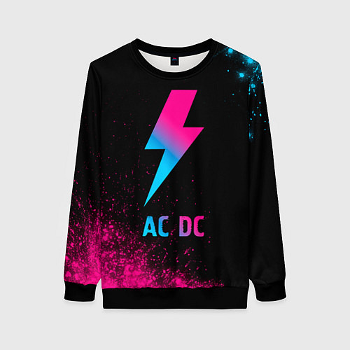 Женский свитшот AC DC - neon gradient / 3D-Черный – фото 1