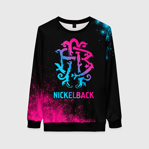 Женский свитшот Nickelback - neon gradient / 3D-Черный – фото 1