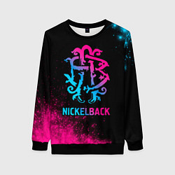 Свитшот женский Nickelback - neon gradient, цвет: 3D-черный