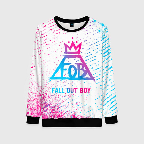 Женский свитшот Fall Out Boy neon gradient style / 3D-Черный – фото 1