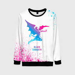 Женский свитшот Black Sabbath neon gradient style