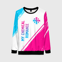 Свитшот женский My Chemical Romance neon gradient style: надпись,, цвет: 3D-черный