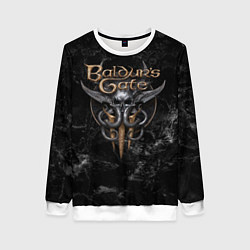 Свитшот женский Baldurs Gate 3 dark logo, цвет: 3D-белый