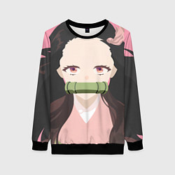 Свитшот женский Клинок рассекающий демонов Нэдзуко, цвет: 3D-черный