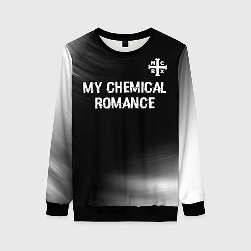 Женский свитшот My Chemical Romance glitch на темном фоне: символ / 3D-Черный – фото 1