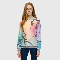 Свитшот женский Трайбл граффити, цвет: 3D-меланж — фото 2