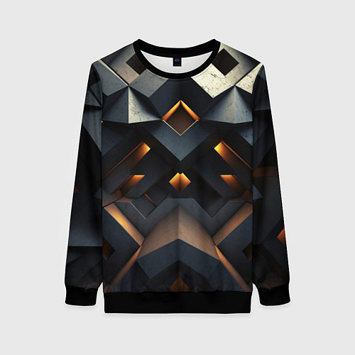Женский свитшот Объемные конструкция / 3D-Черный – фото 1