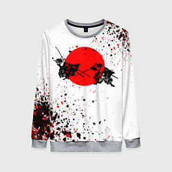 Свитшот женский Два самурая, цвет: 3D-меланж