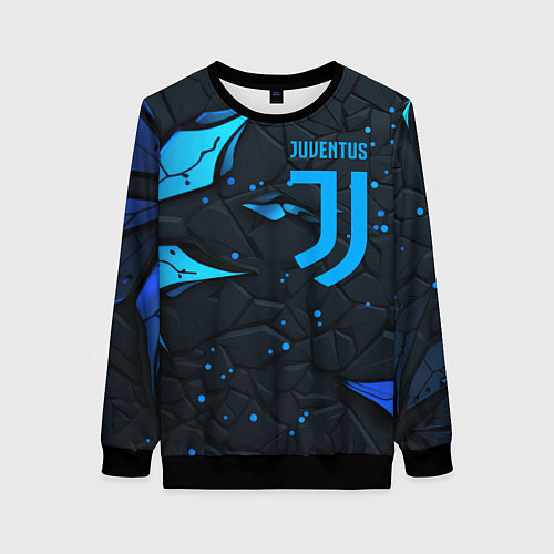 Женский свитшот Juventus abstract blue logo / 3D-Черный – фото 1