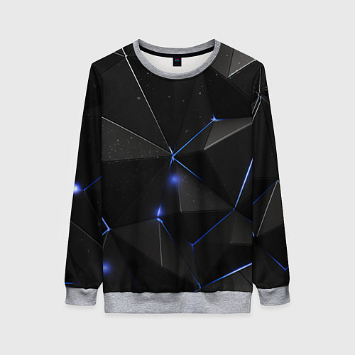 Женский свитшот Black geometry texture / 3D-Меланж – фото 1