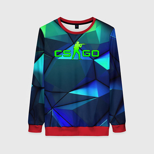 Женский свитшот CSGO blue green gradient / 3D-Красный – фото 1