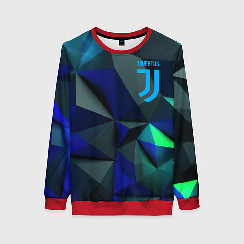 Женский свитшот Juventus blue abstract logo / 3D-Красный – фото 1