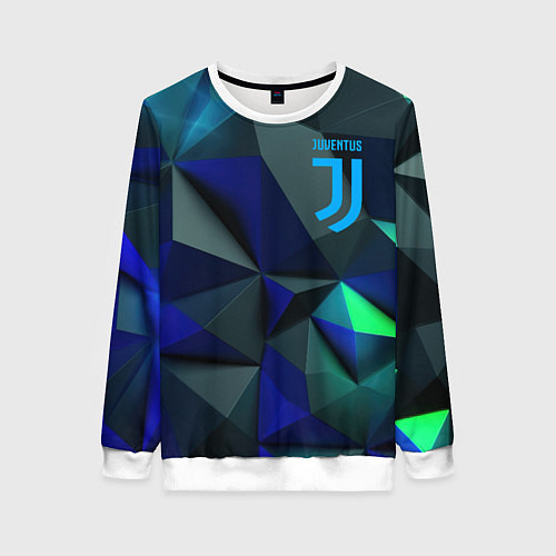 Женский свитшот Juventus blue abstract logo / 3D-Белый – фото 1
