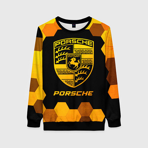 Женский свитшот Porsche - gold gradient / 3D-Черный – фото 1