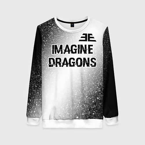 Женский свитшот Imagine Dragons glitch на светлом фоне: символ све / 3D-Белый – фото 1