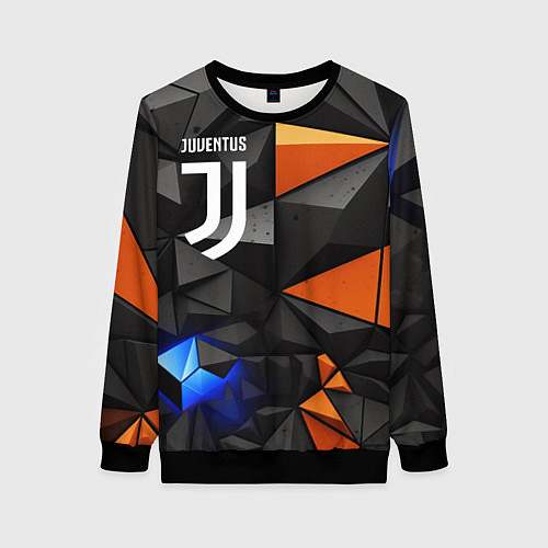 Женский свитшот Juventus orange black style / 3D-Черный – фото 1