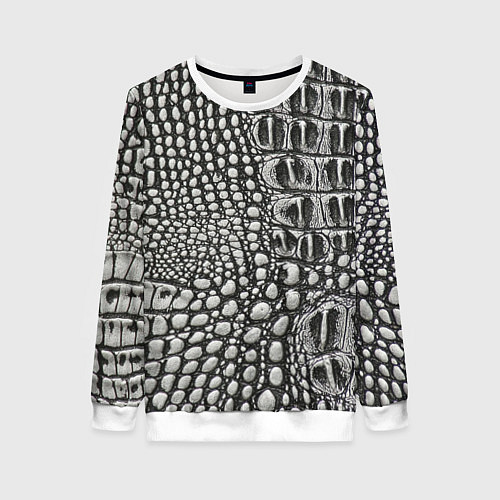 Женский свитшот Кожа крокодила - текстура / 3D-Белый – фото 1