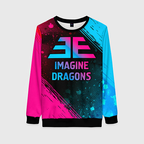 Женский свитшот Imagine Dragons - neon gradient / 3D-Черный – фото 1