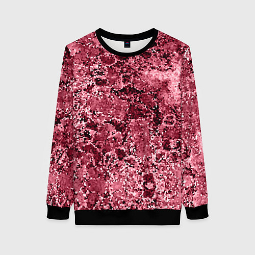 Женский свитшот Мозаичный узор в коричнево-красных тонах / 3D-Черный – фото 1