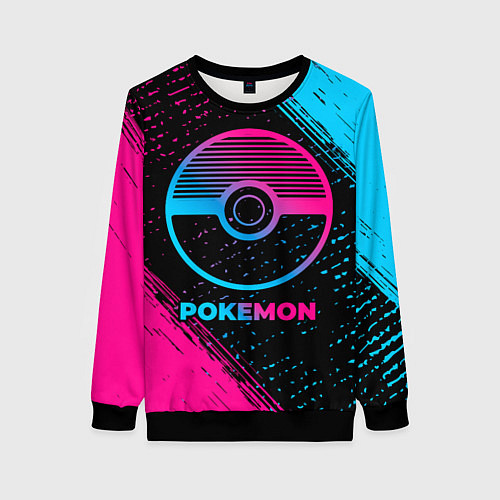 Женский свитшот Pokemon - neon gradient / 3D-Черный – фото 1