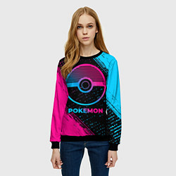 Свитшот женский Pokemon - neon gradient, цвет: 3D-черный — фото 2