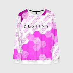 Свитшот женский Destiny pro gaming: символ сверху, цвет: 3D-белый