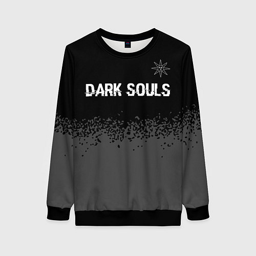 Женский свитшот Dark Souls glitch на темном фоне: символ сверху / 3D-Черный – фото 1