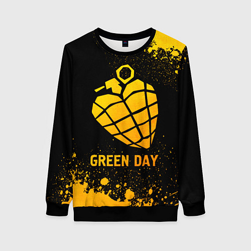 Женский свитшот Green Day - gold gradient / 3D-Черный – фото 1