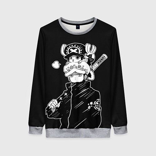 Женский свитшот Трафальгар и Чоппер - Ван пис / 3D-Меланж – фото 1