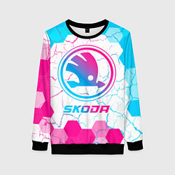 Женский свитшот Skoda neon gradient style