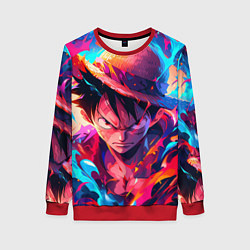 Женский свитшот Луффи из Ван Пис - разноцветный