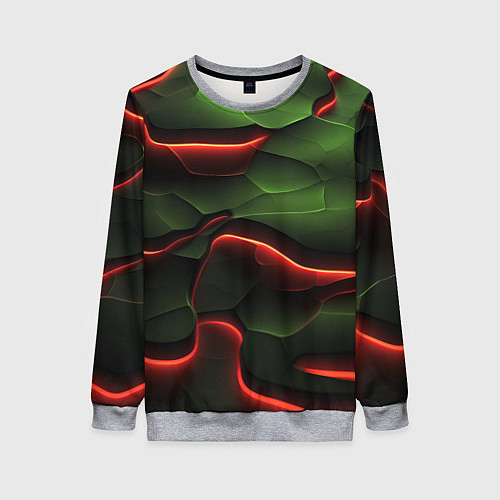 Женский свитшот Объемные красно зеленые плиты / 3D-Меланж – фото 1